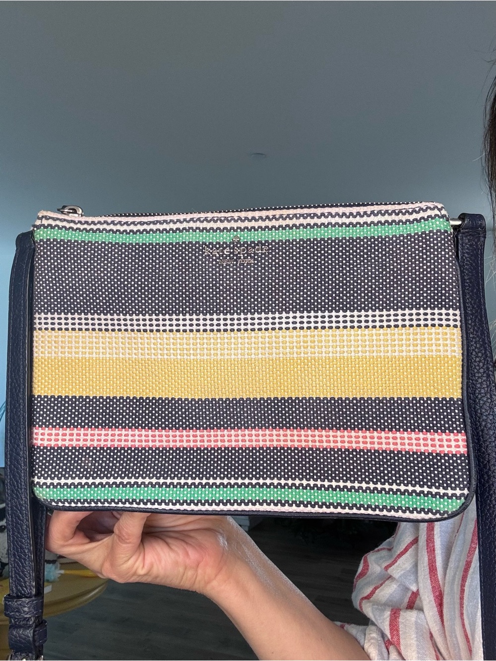 Kate Spade Boardwalk Stripe Triple Gusset Crossbody bag - Picture 8 of 12